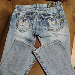 Miss Me Light Blue Distressed Bootcut Jeans